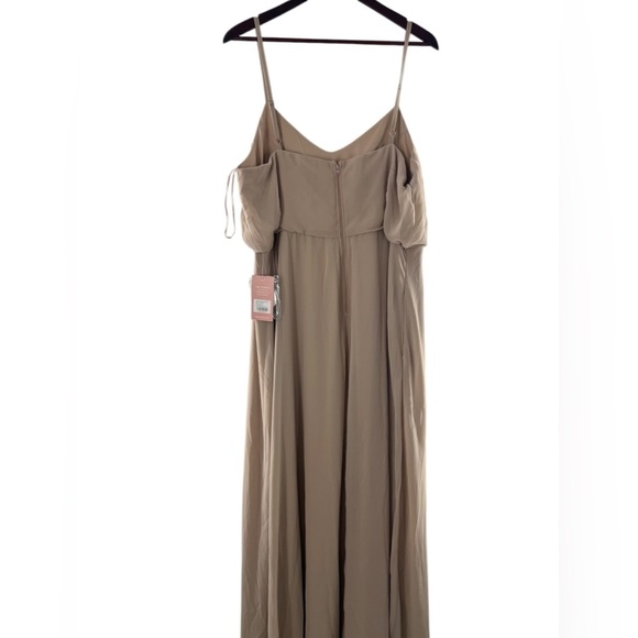 NWT Show Me Your MuMu Caitlin Ruffle Maxi 'ME The Ring Crisp' Beige XXS - Picture 9 of 11
